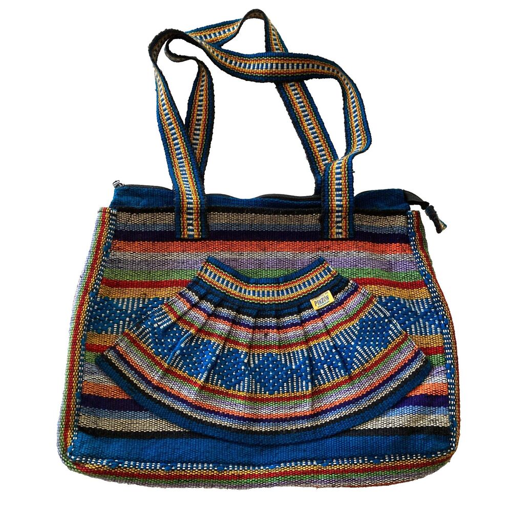 Pinzon Women's Shoulder Bag Blue Multicolor Hippie Festival